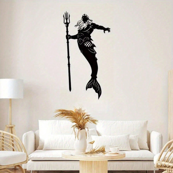 CIFbuy Exquisite Merman Mermaid King Queen Metal Wall Art Set Mythical Ocean Decor Handcrafted Unique Gift (TikTok, temu pick-up service)-15