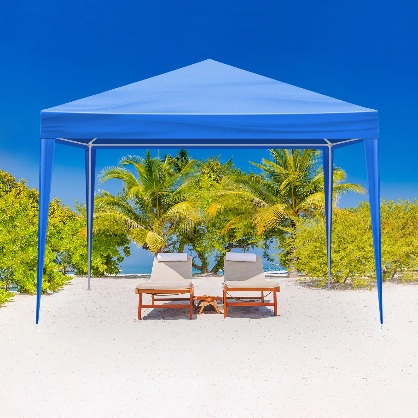 10'x10' Gazebo Waterproof Outdoor Canopy Patio Tent Party Tent for Wedding BBQ Cater, Blue image 16