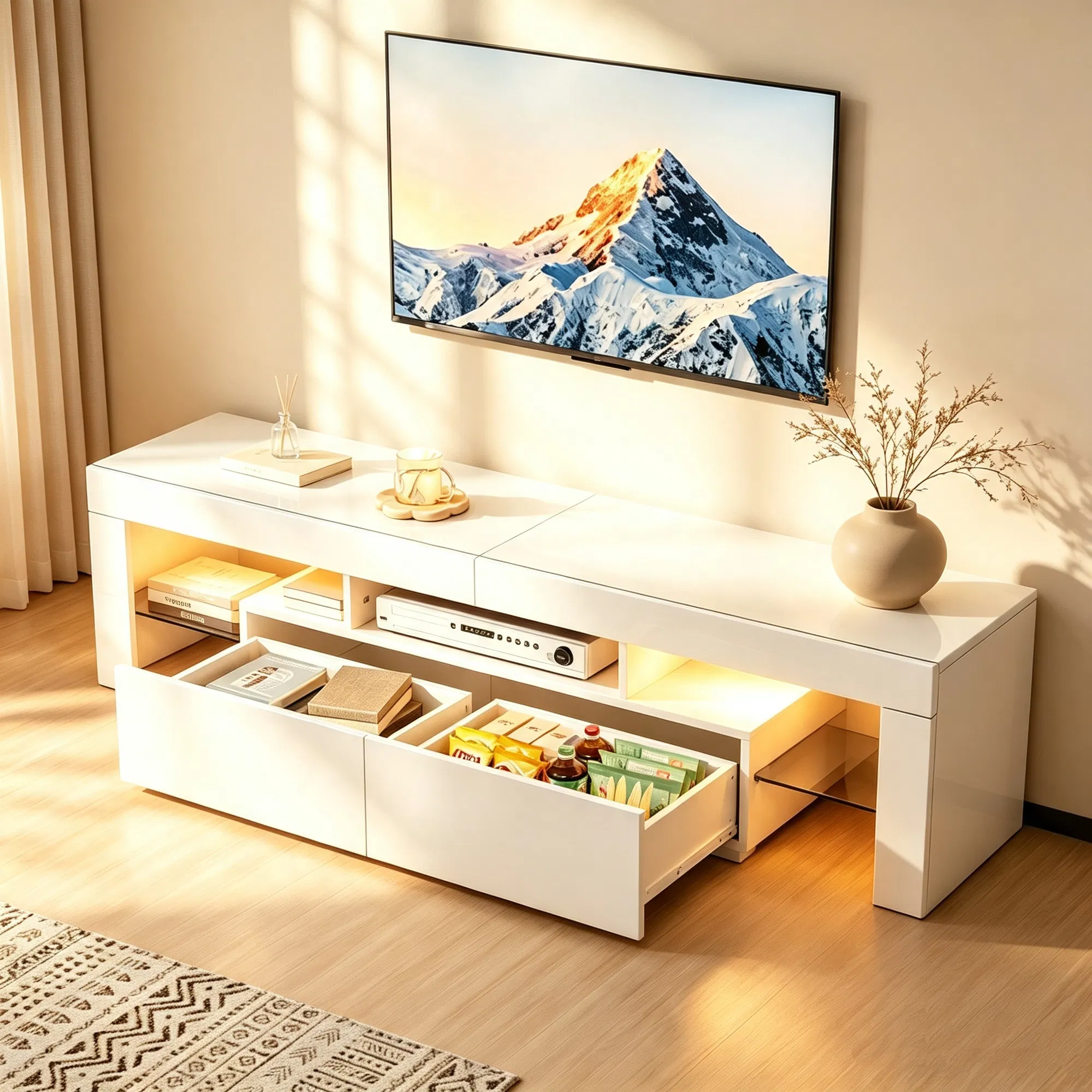 White High Gloss TV Stand, picture 3 of 5
