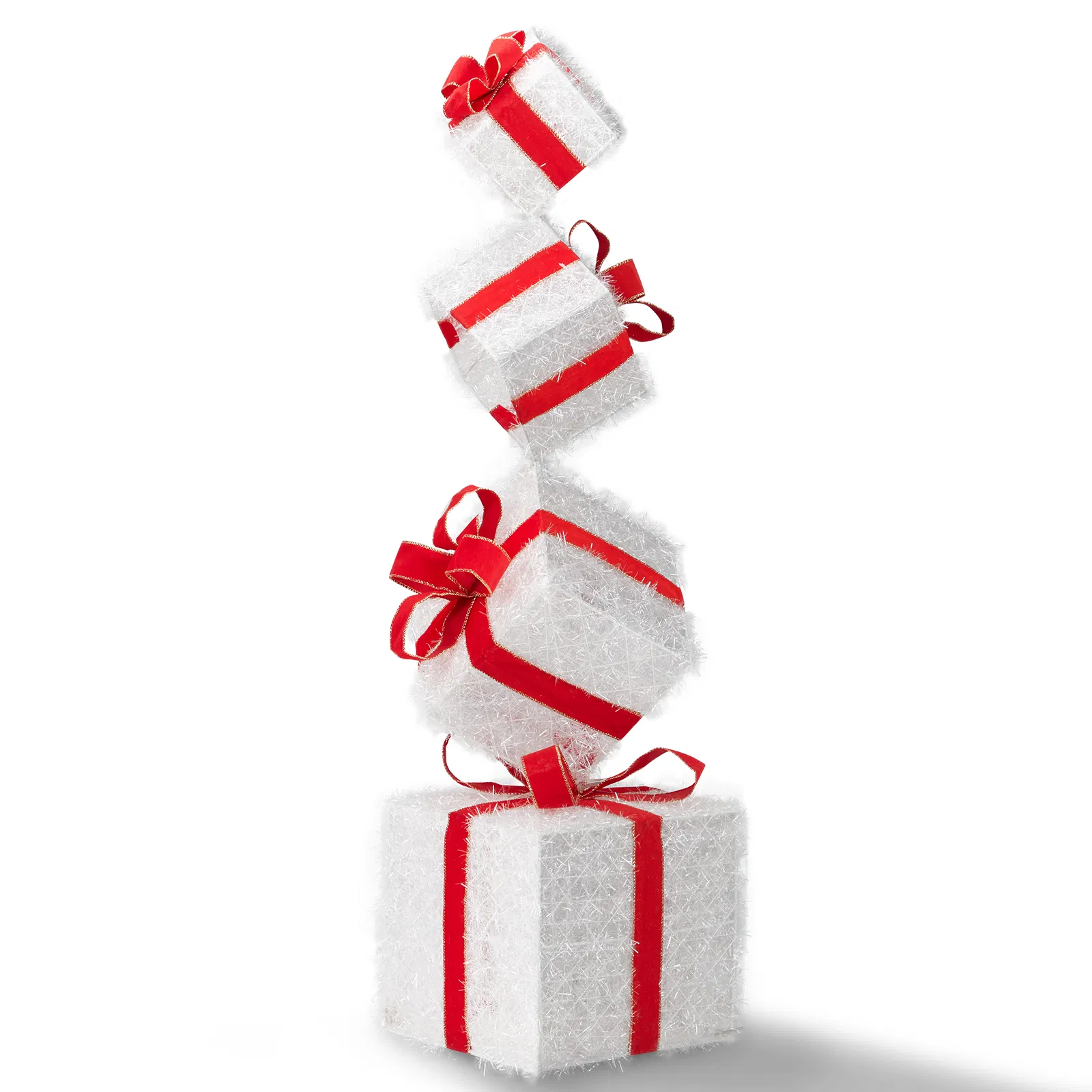 3FT Lighted Gift Box Tower, Pre-lit Stacked Present Boxes Ornament with 80 LED Warm White Lights and… image 14
