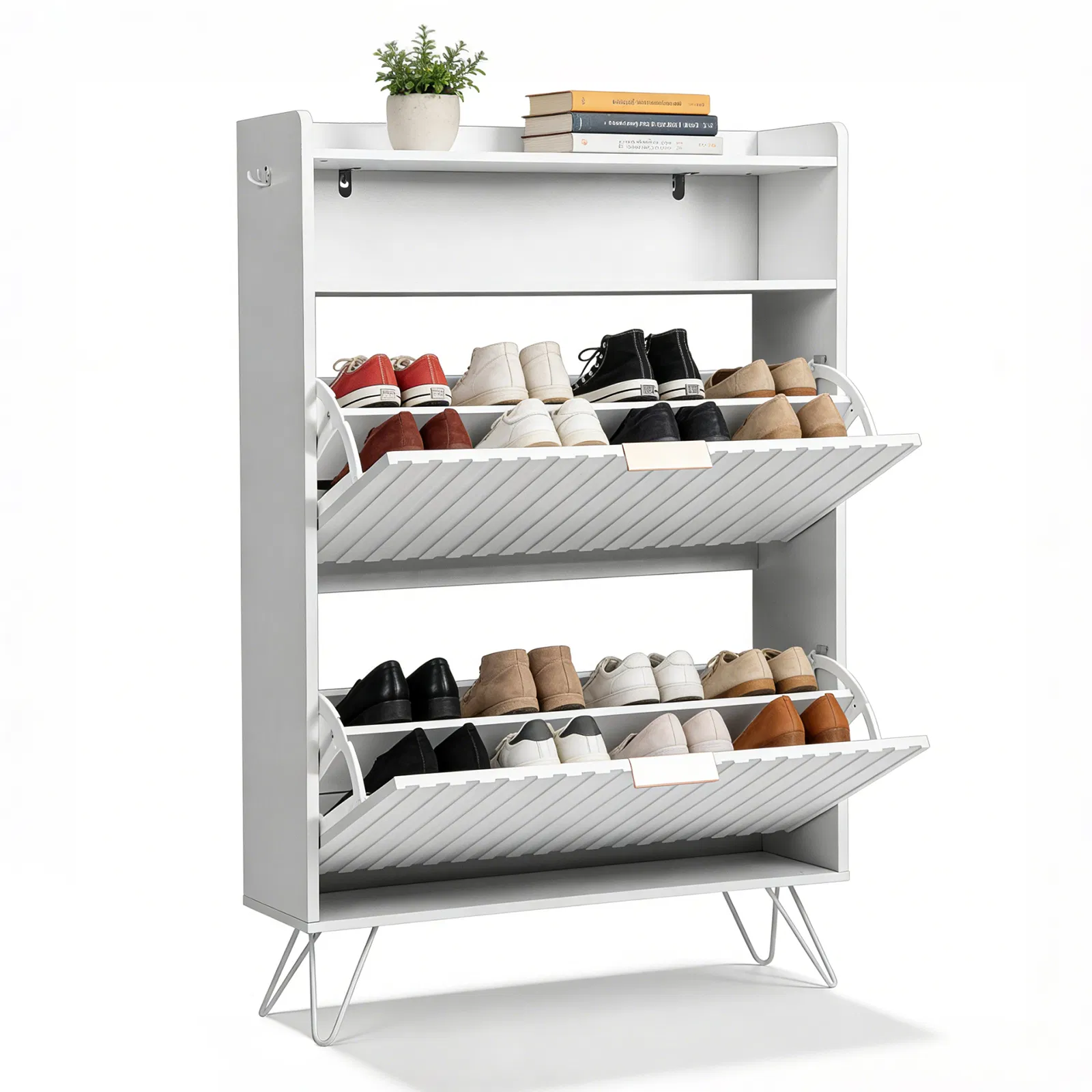 Shoe Cabinet with Slatted Front, picture 2 of 5