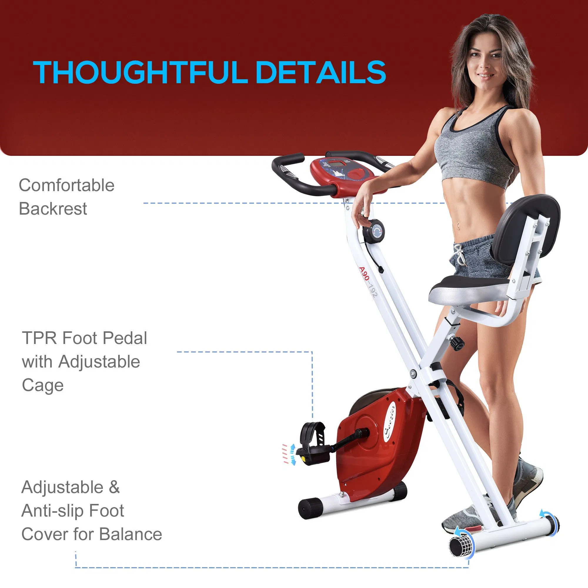 Foldable Indoor Stationary Bike with 8 Levels of Magnetic — photo 6