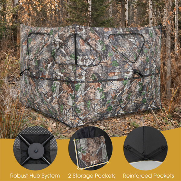 2-Panel See-Through Hunting Blind - Pop-Up Design with 3 Shoot Through Ports-17