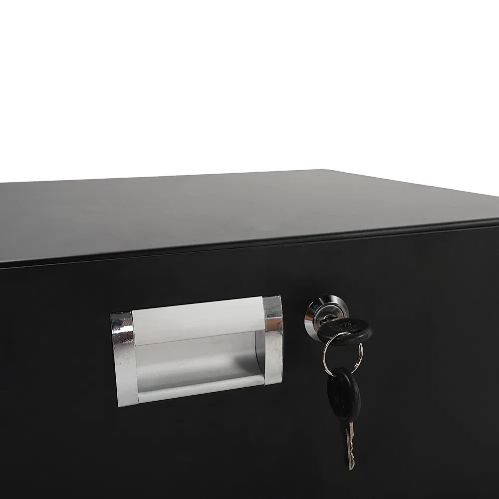 19" 4U Steel Plate DJ Drawer Equipment Cabinet with Keys Black image 18