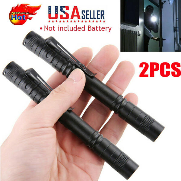 2 PCS Portable Mini LED Flashlight Camping Hiking Handheld Flashlight Pen Work light-13