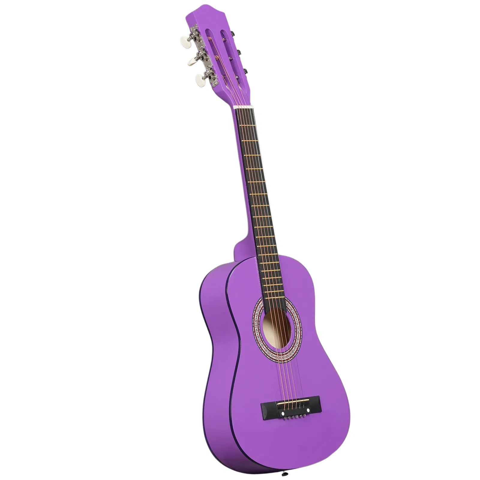 Purple 30-inch Round Acoustic Guitar with Picks, Strings, Capo, Case, Tuner, and Strap image 5