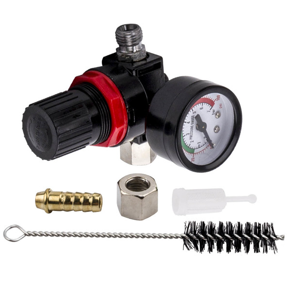 2.5mm HVLP Feed Car Air Spray Gun Kit W/ Regulator Gauge Paint Sprayer-11