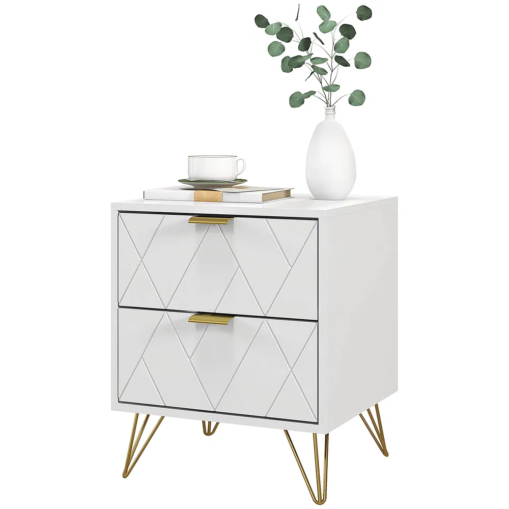 Modern Bedside Table with 2 Drawers, picture 5 of 5