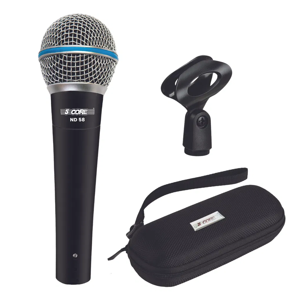 5 CORE Professional Dynamic Vocal Microphone Neodymium Cardioid Unidirectional Handheld Mic for Singing Karaoke Steel Mesh Grille Metal Body With ON Off Switch + 16ft Detachable Cable + Clip + Bag image 21