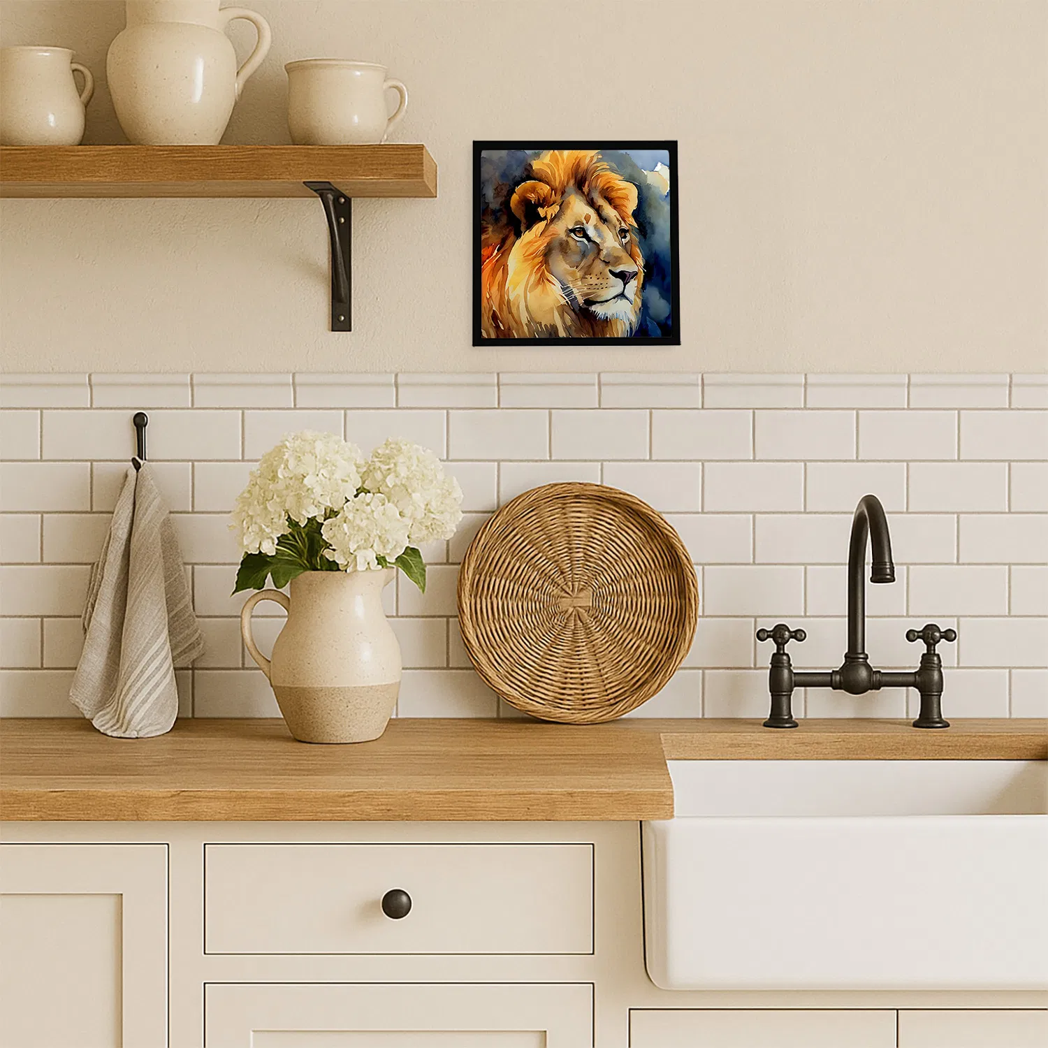 Lion Framed Metal Print, 8x8, picture 2 of 3