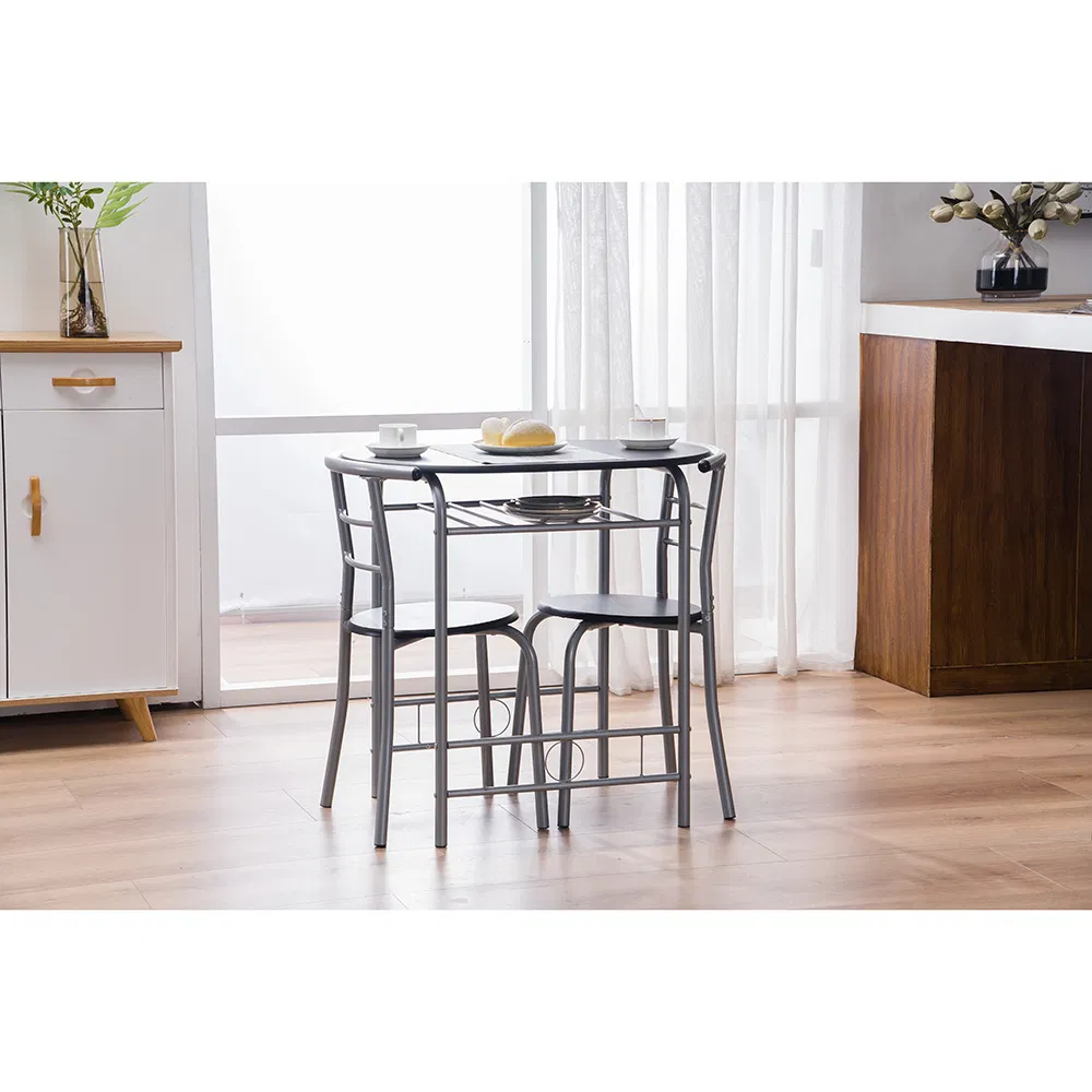PVC Breakfast Table (One Table and Two Chairs) Black image 19