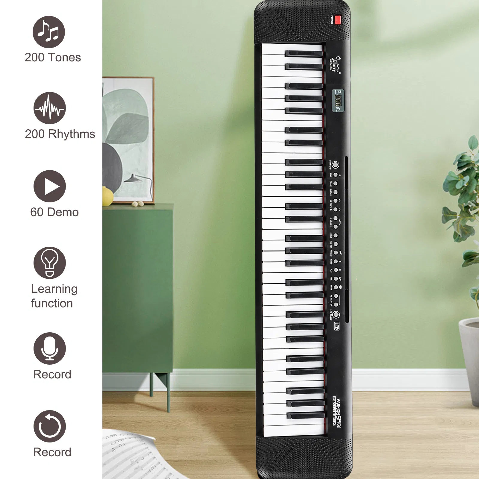 [Do Not Sell on Amazon] GEP-109 61 Key Lighting Keyboard with Piano Stand, Piano Bench, Built In… image 4