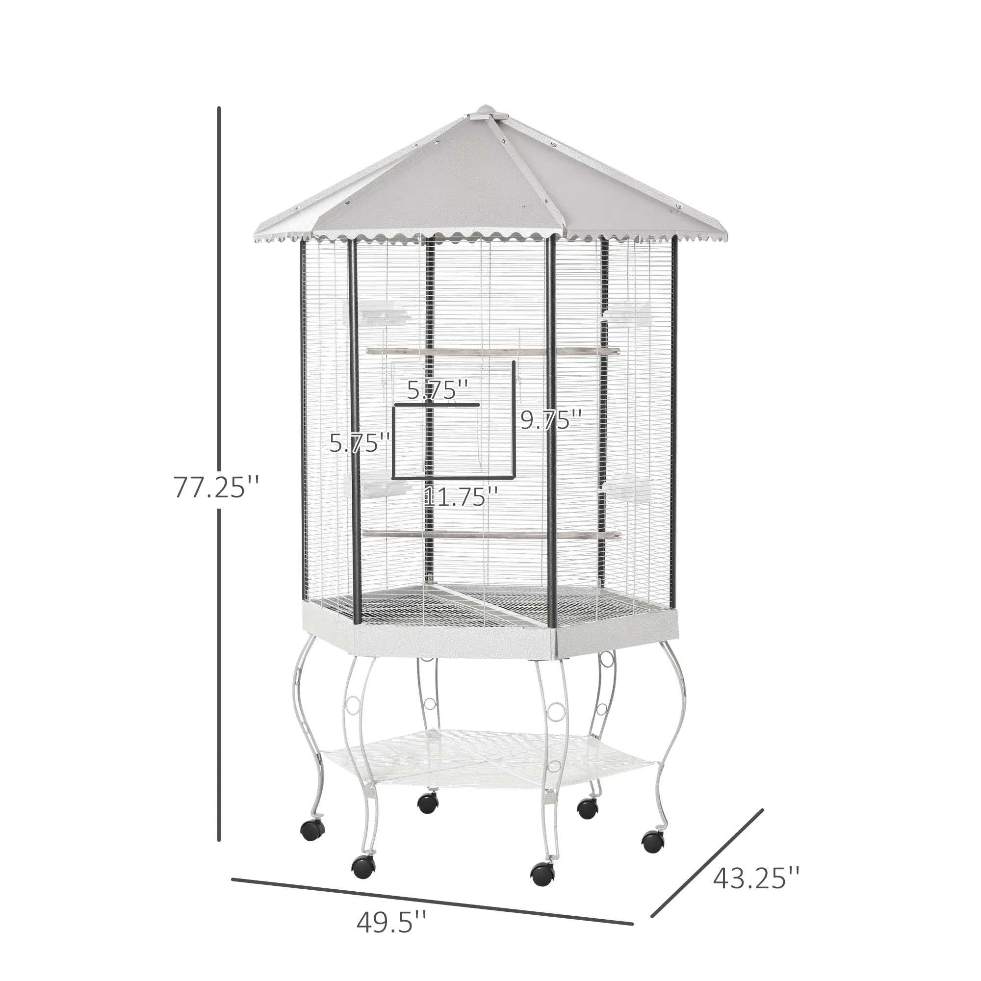 Bird Cage Starter Kit with Detachable Rolling Stand