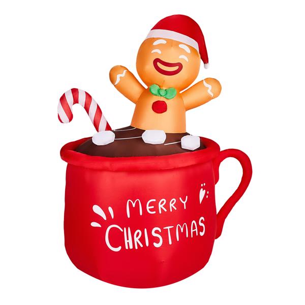 6.5FT Lighted Christmas Inflatable Decoration, Inflatable Gingerbread Man in Cup, Funny Blow Up Yard Decorations with Built-in LED Lights for Holiday Party Front Yard Lawn Garden Decor-20