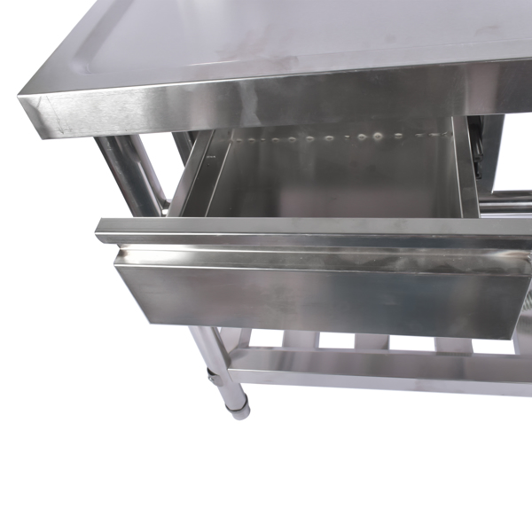 A1-不锈钢水槽 Stainless Steel Kitchen Sink Commercial Freestanding Utility Sink with Drawer and Pull-Out Faucet (39.3