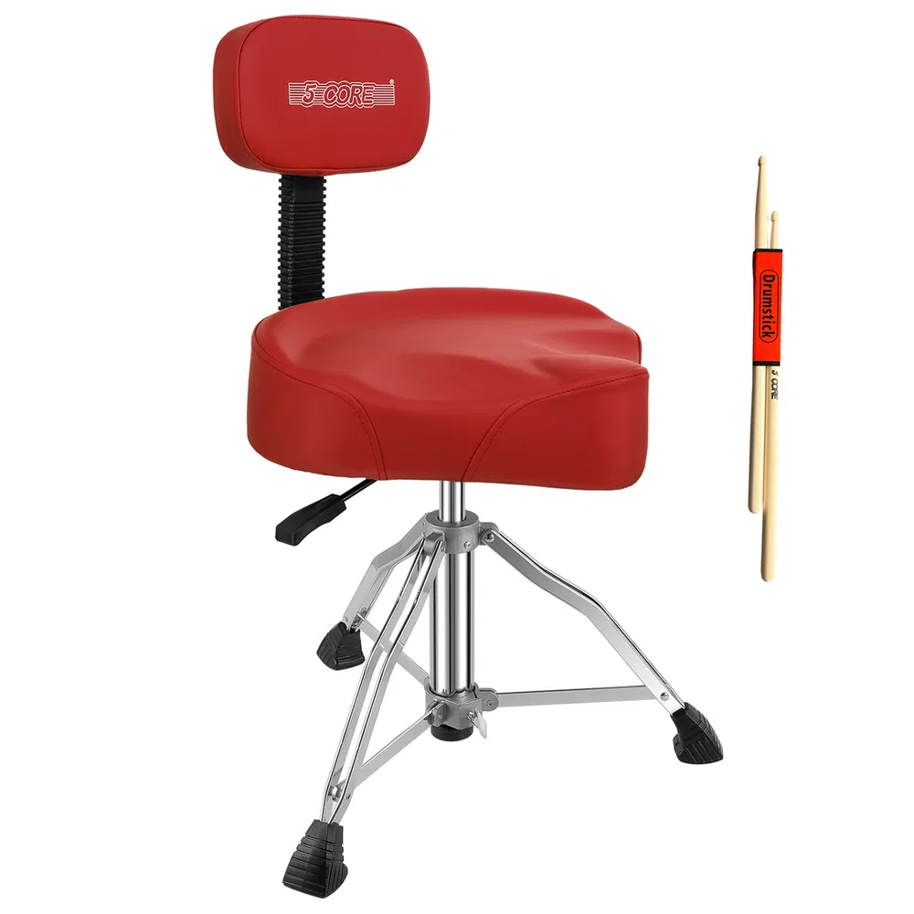 5Core Drum Throne 4" Cushion Padded Stool w Backrest Airlift Height Adjustable Chair w 441Lb Capcity image 25