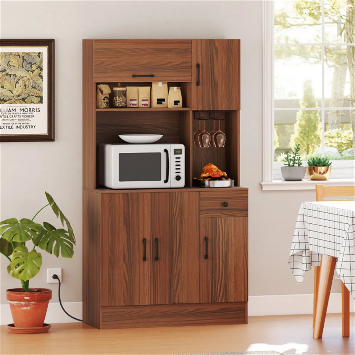 Kitchen Storage Cabinet with Charging Station
