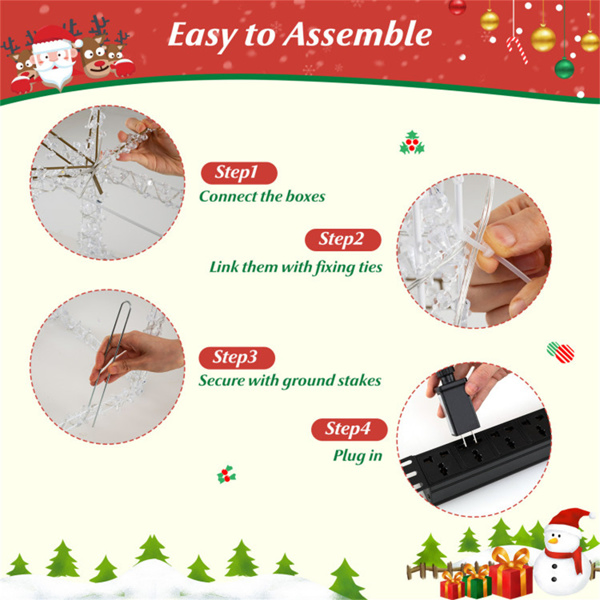 3ft Lighted Christmas Gift Boxes - 200 LED Lights (Warm/Cold White), Acrylic Beads, Multi-Color-16