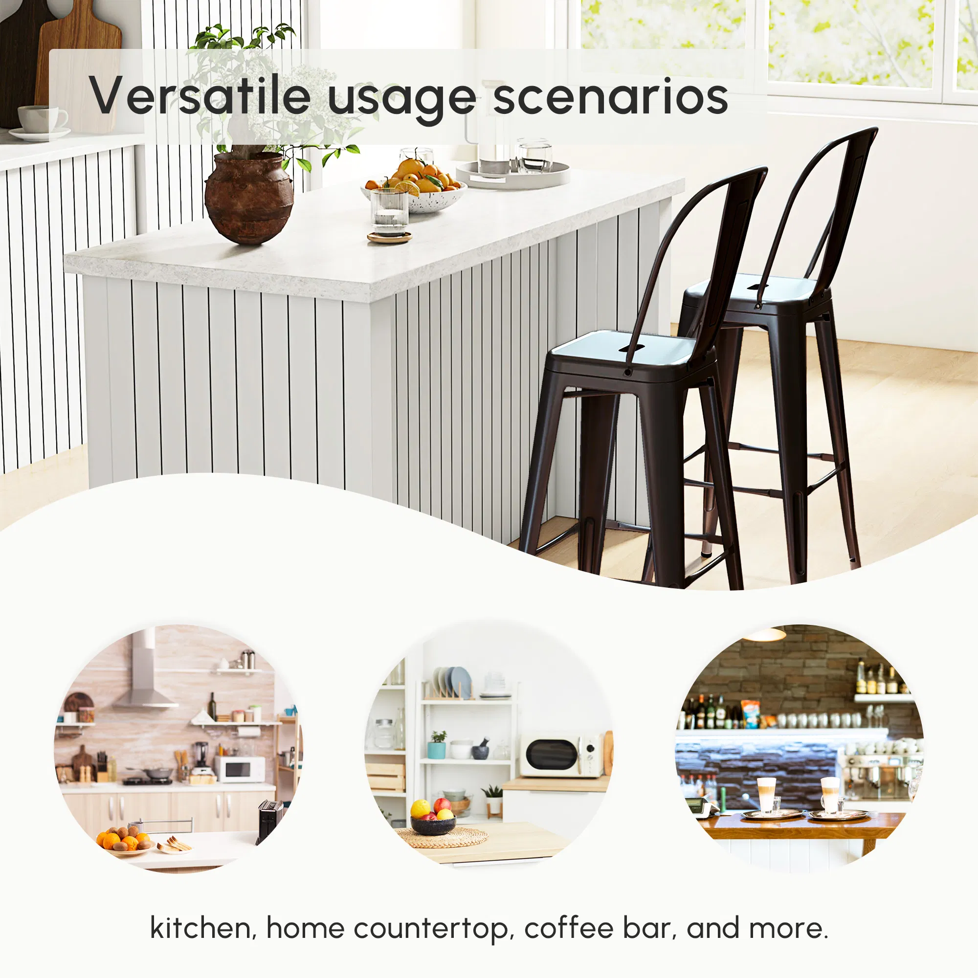 Upholstered Counter Stools Set of 2, picture 4 of 5