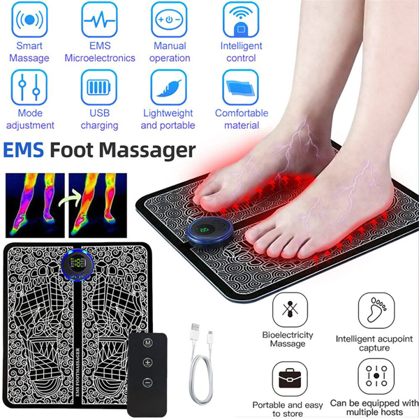 Electric Foot Massager Pad Blood Circulation Muscle Stimulator Mat 19 Levels and 8 Modes-Massage Mat(TK/TMEU for self-pickup)-17