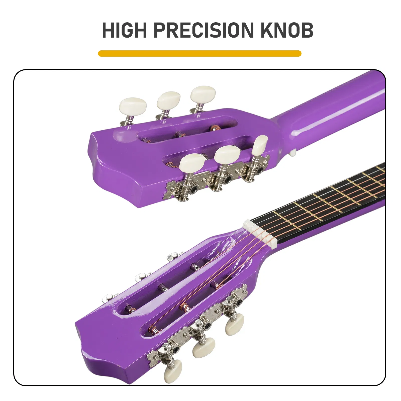 Purple 30-inch Round Acoustic Guitar with Picks, Strings, Capo, Case, Tuner, and Strap image 3
