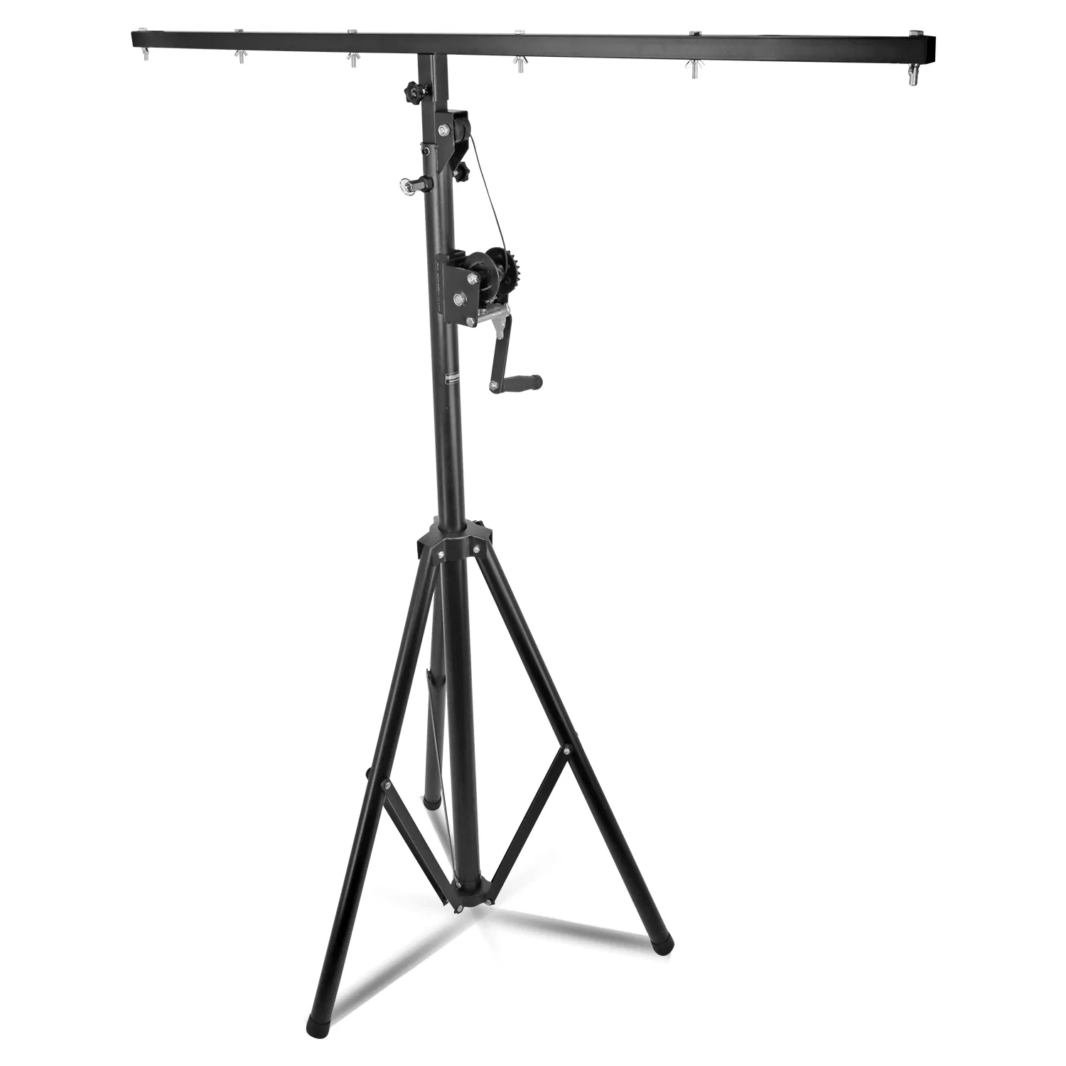 5Core DJ Light Stand Stage Lighting Truss System Hand Crank Up Portable Heavy Duty Height Adjustable 65.5 to 111 Inches T bar Mount for Can Lights Tall Lighting Tripod Floor LS 120 Crank