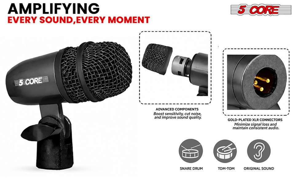 5 Core Drummicrofoonset met XLR 13 5 Core Drummicrofoonset met XLR