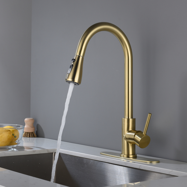 厨房水龙头家用洗菜盆龙头Kitchen Faucet with Pull Out Spraye-21