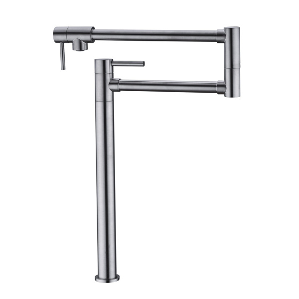  带加长柄的锅形填料水龙头Pot Filler Faucet Brushed Nickel Finish with Extension Shank-11