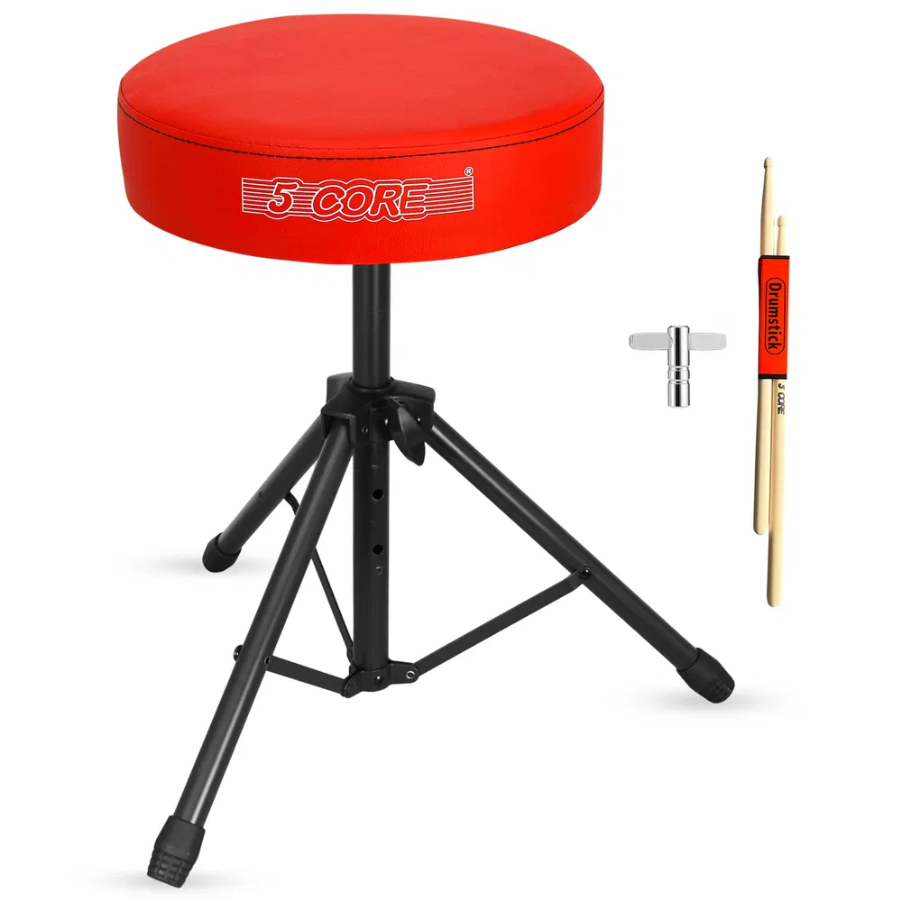 5 Core Drum Throne 3" Thick Padded Memory Foam Comfortable Drummer Stool 330Lb Capacity Adjustable image 26