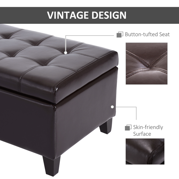 Faux Leather Storage Ottoman, picture 4 of 5