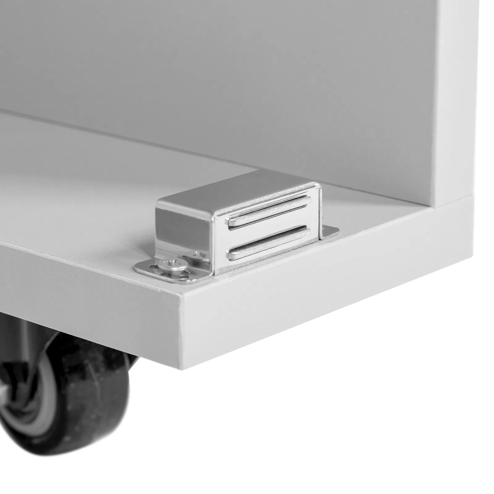 White MDF Folding Nail Desk with 2 Drawers, Cabinet Door & Storage Shelf image 11