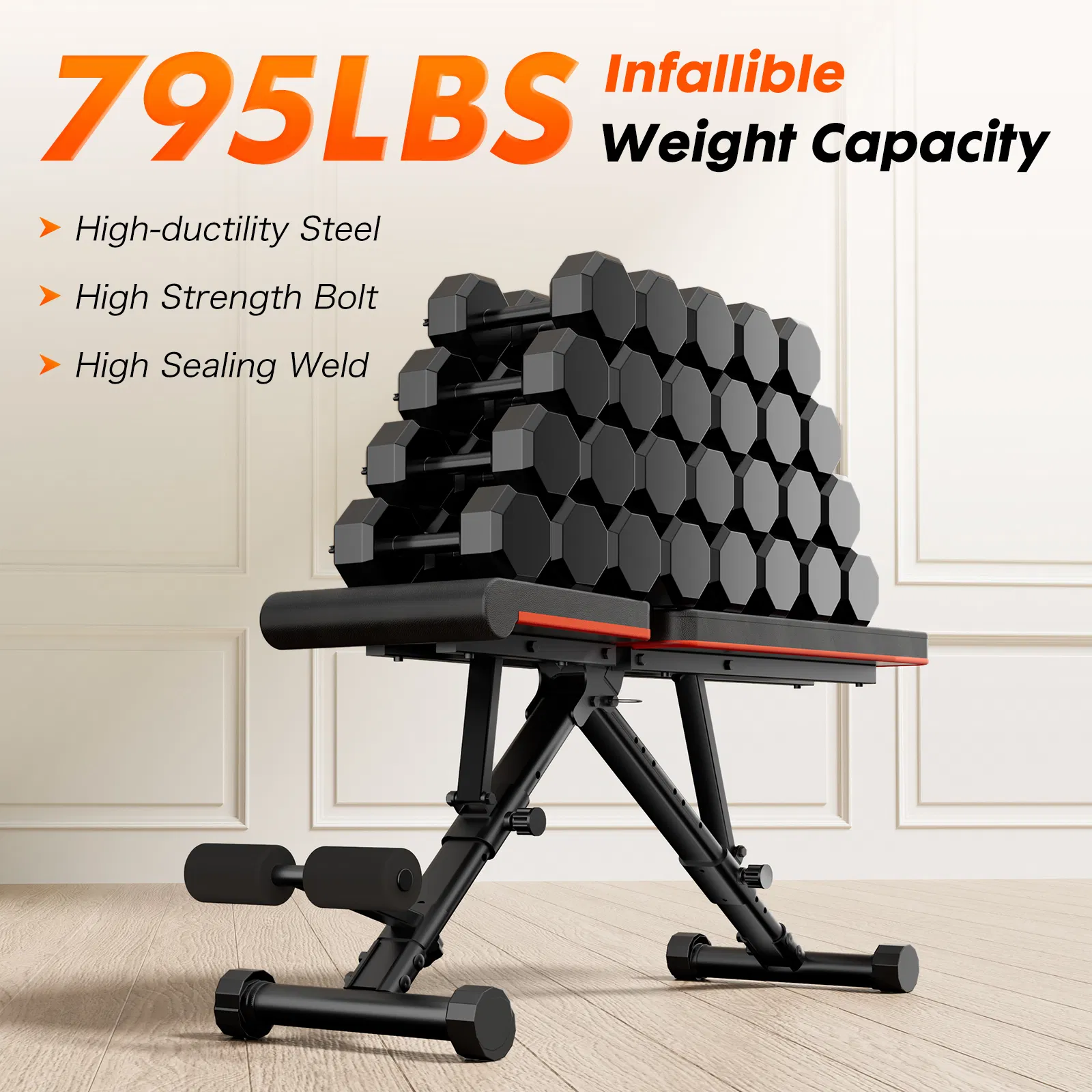 Weight Bench Adjustable Workout Bench for Home Gym, Foldable Bench Press for Full Body Exercise and… image 6