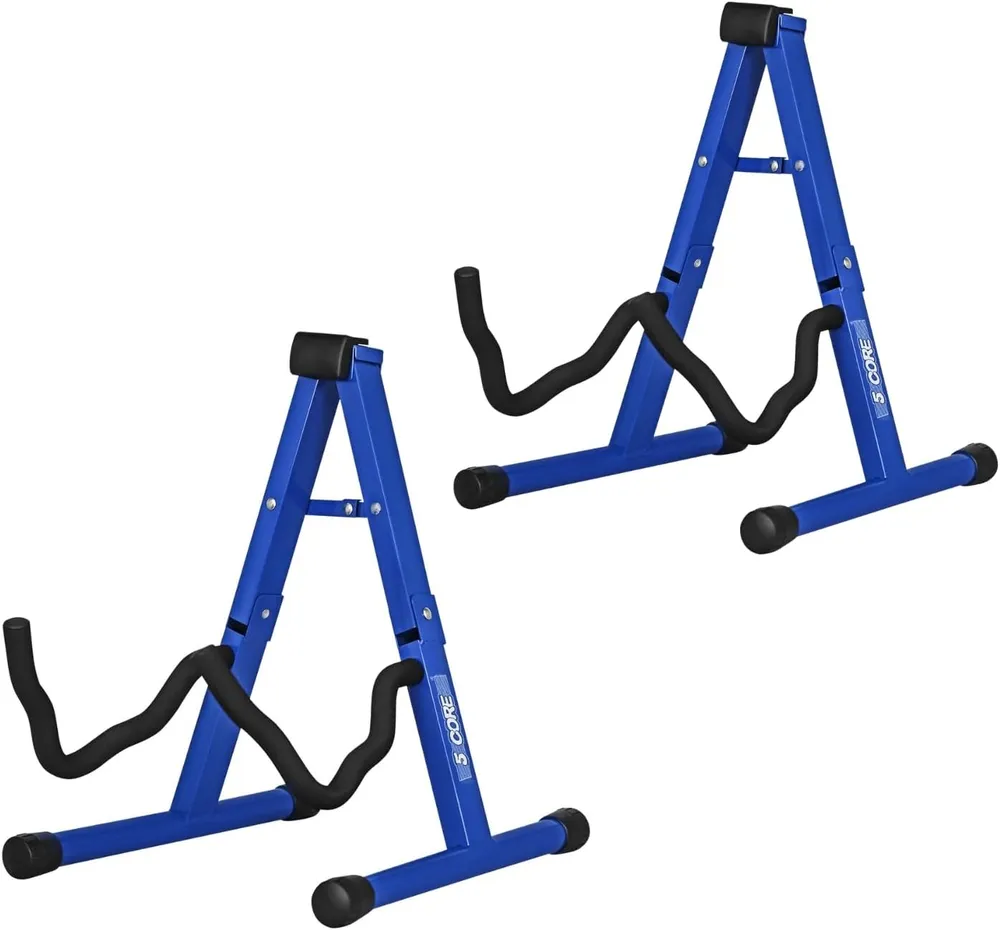 5 Core Guitar Stand 2PC A Frame w Soft Foam Arm Non Slip Rubber for Acoustic Electric Bass image 18