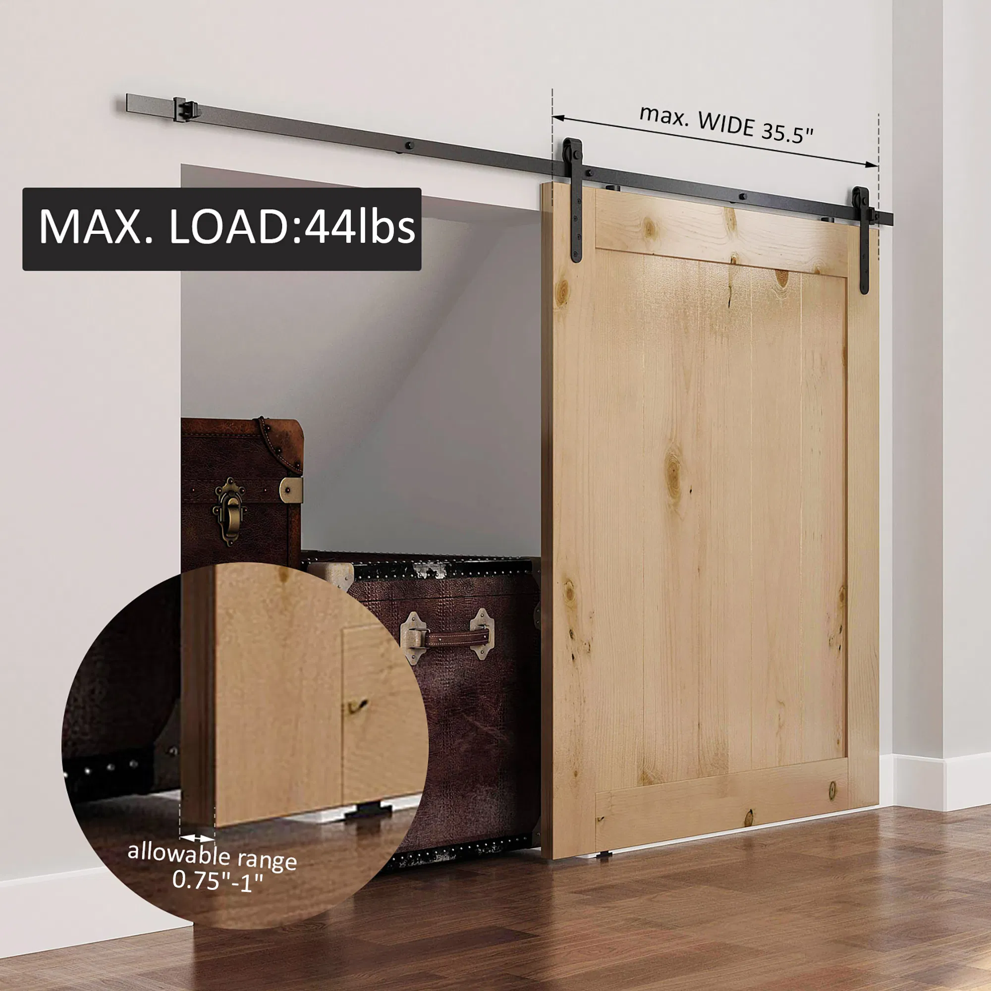 Sliding Barn Door Hardware Kit, picture 4 of 5