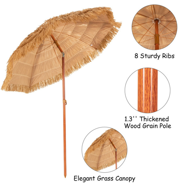 6.5英尺便携式沙滩伞可调节倾斜 (amazon shipping-发货, WALMART禁止销售)-11