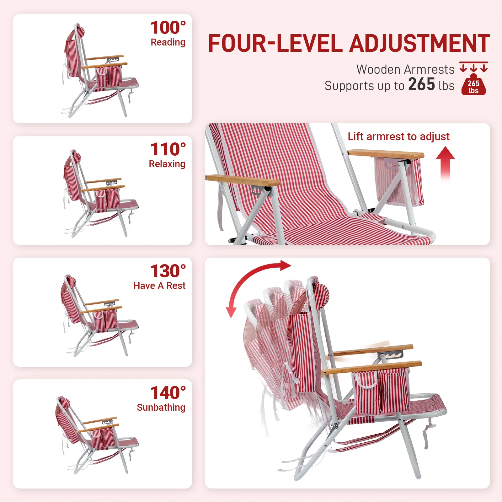 Beach Chair with Space-Saving 24 Inches image 6