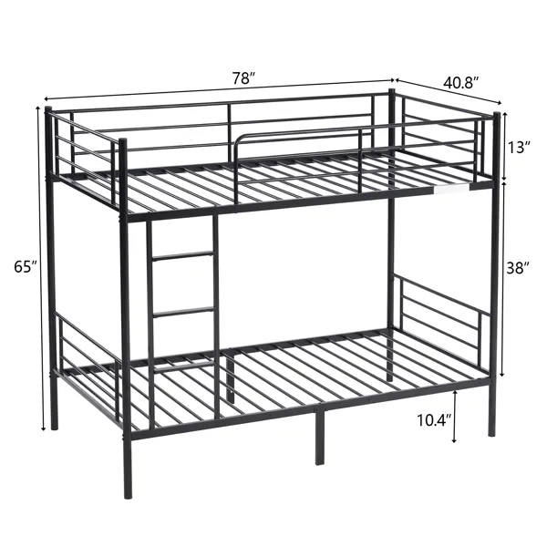 [same Model Code: 67430277]Iron Bed Bunk Bed with Ladder — photo 3