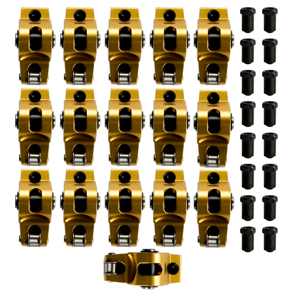 摇臂 Aluminum Self-aligning Roller Rockers Arms 1.5 Ratio For Chevy Small Block SBC Gen I 350 400-19