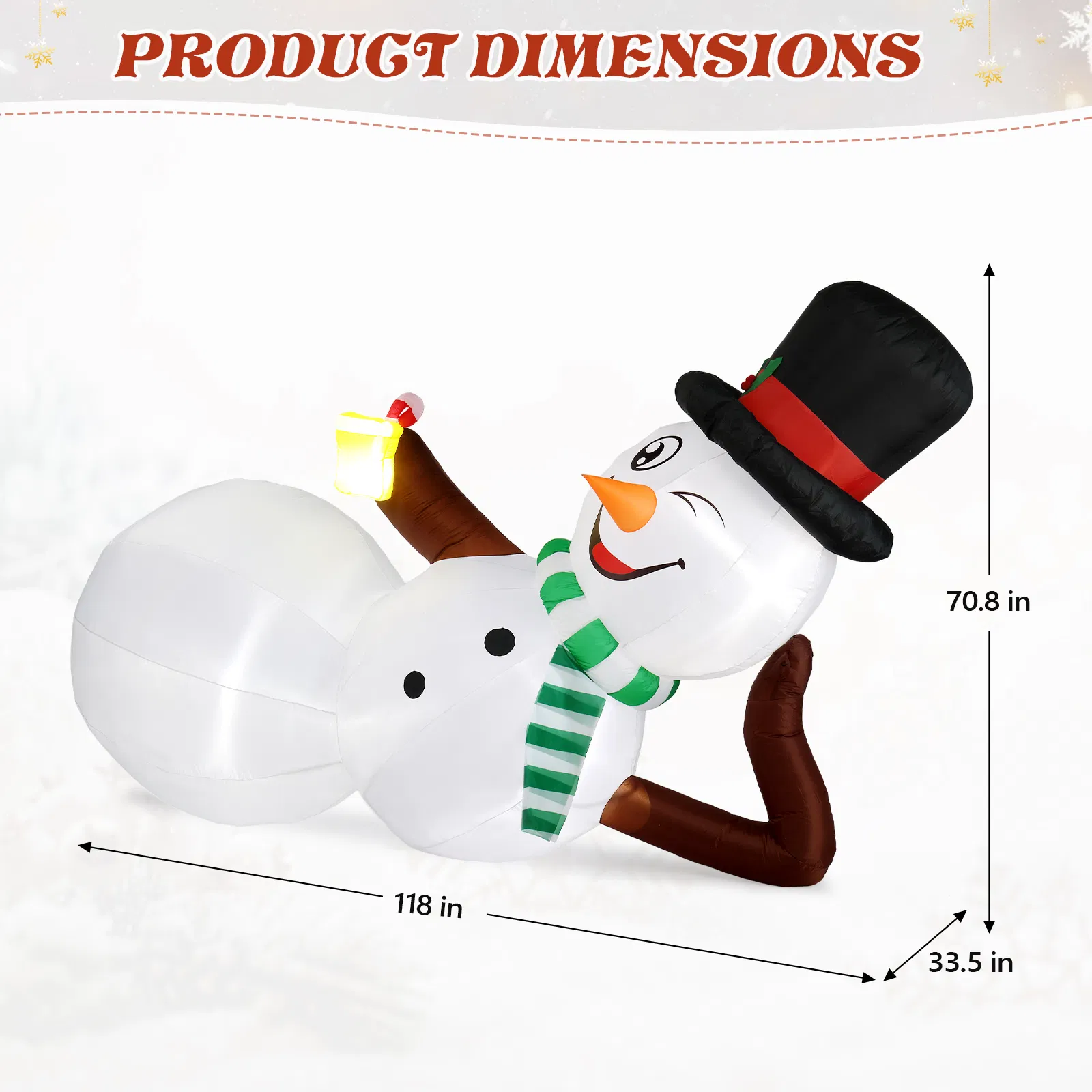 9.8 FT Lighted Christmas Inflatable Decoration, Large Inflatable Lying Snowman, Funny Blow Up Yard… image 4