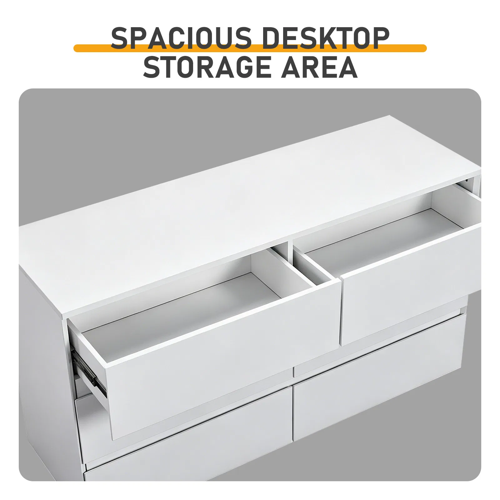 Handle-Free 6-Drawer Storage Cabinet Chest of Drawers with USB-Powered RGB LED Strip 47.24*15.75*27.56in… image 6
