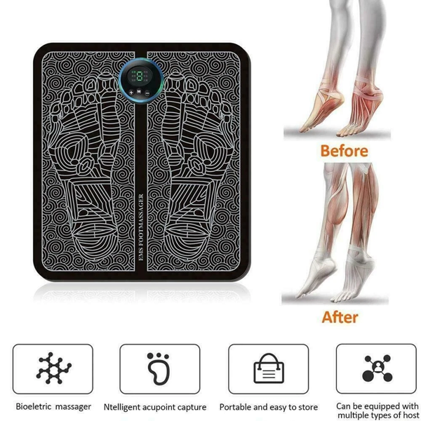 Electric Foot Massager Pad Blood Circulation Muscle Stimulator Mat 19 Levels and 8 Modes-Massage Mat(TK/TMEU for self-pickup)-14