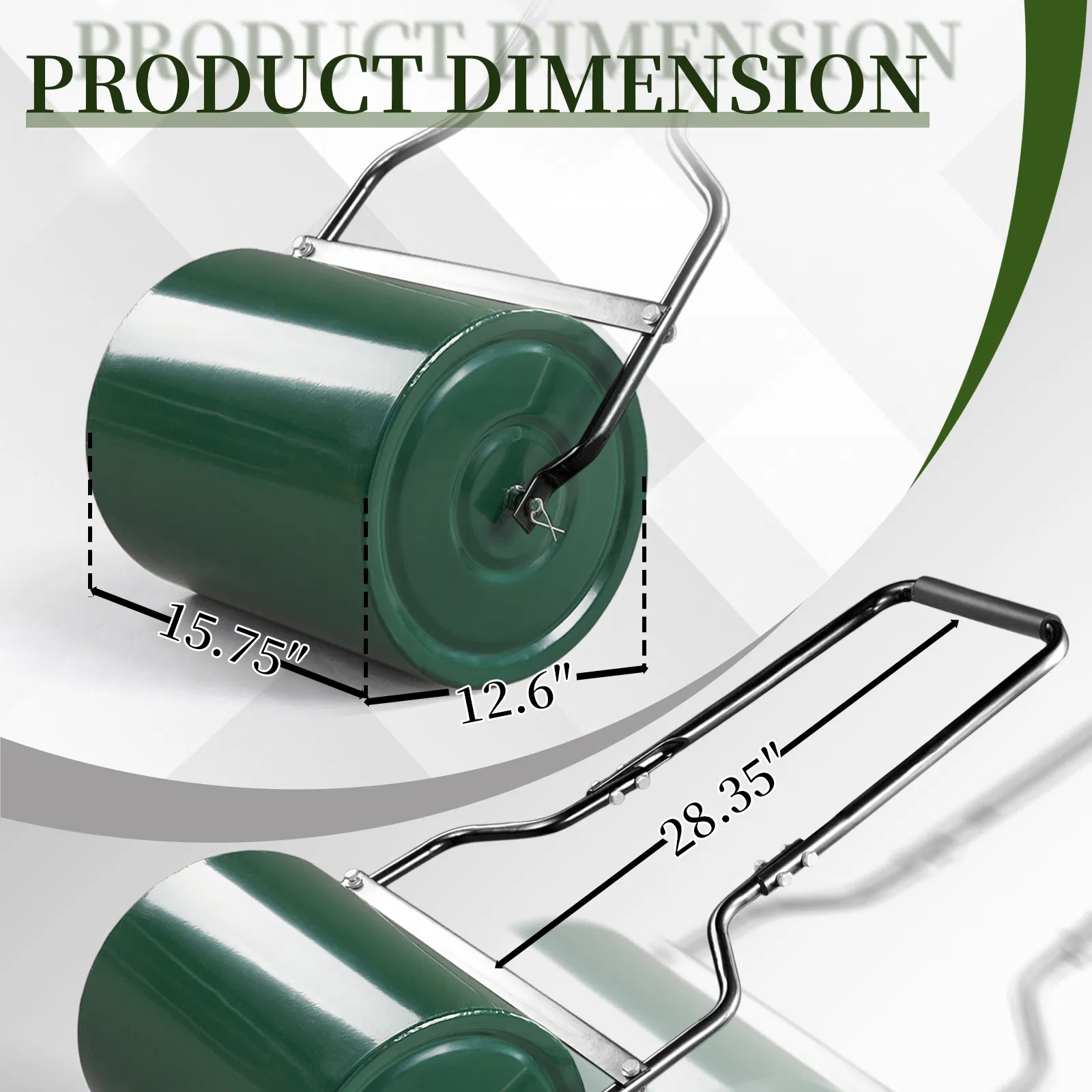 16in Heavy Duty Steel Lawn Roller, Garden Roller Can Be Filled with Water or Sand, Hand Roller with… image 12