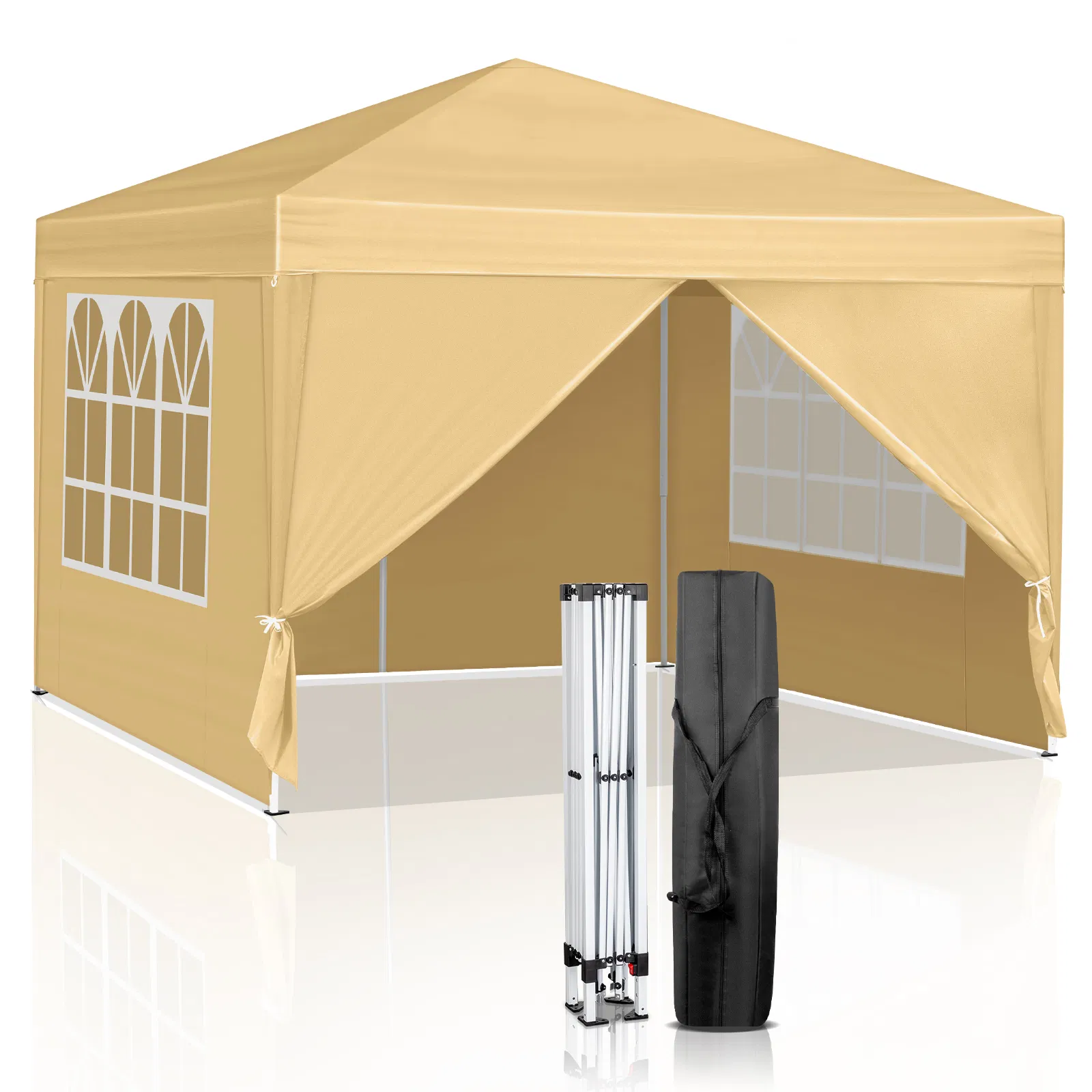 3 x 3m Two Doors & Two Windows Practical Waterproof Right-Angle Folding Tent Khaki image 19