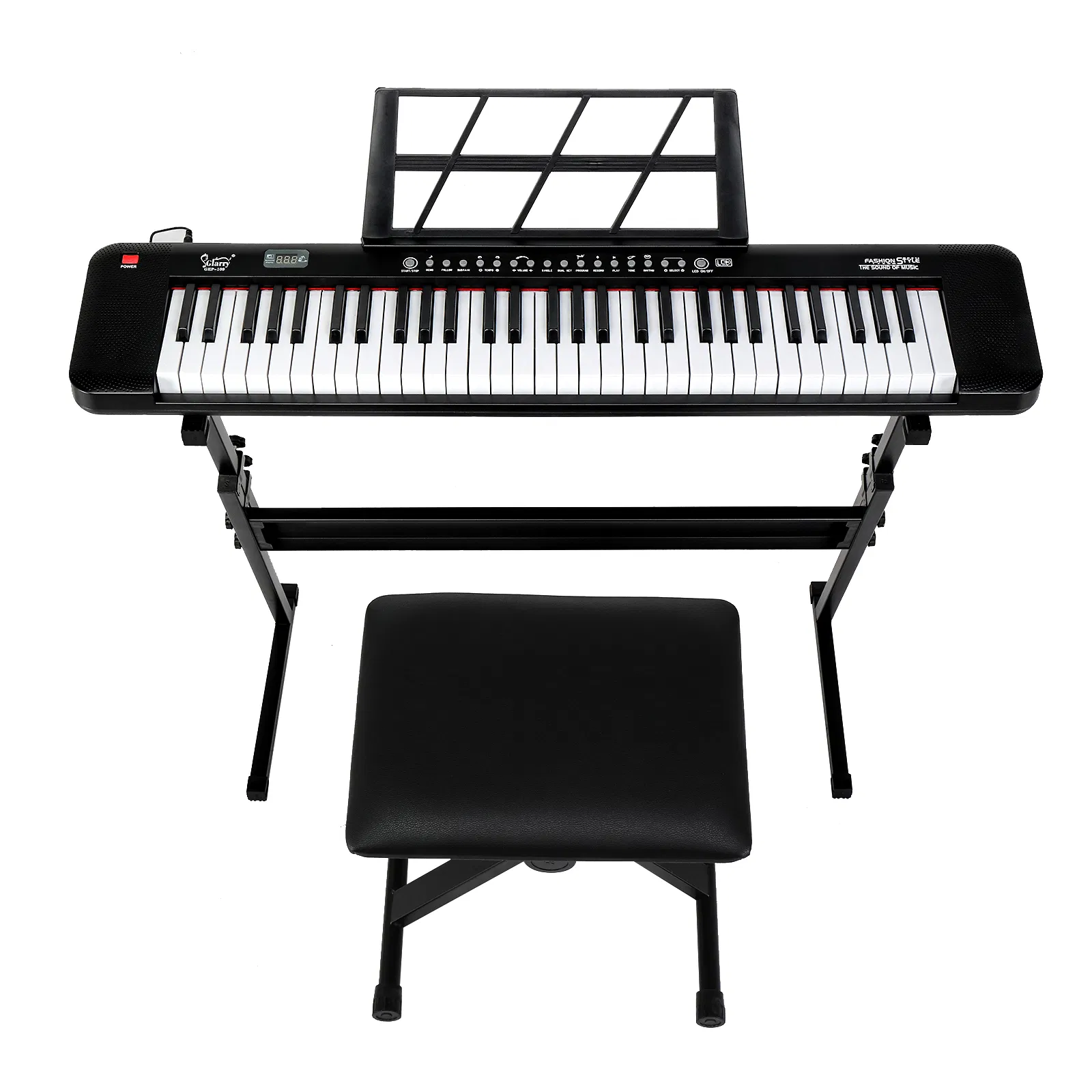 [Do Not Sell on Amazon] GEP-109 61 Key Lighting Keyboard with Piano Stand, Piano Bench, Built In… image 2