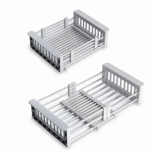 Adjustable Immersion Sink Dish Drying Rack With Stainless Steel Drain Basket - Portable And Retractable Space-Saving Fruit And Vegetable Solution(UPS/UPS logistics delivery supports self-pickup)-15