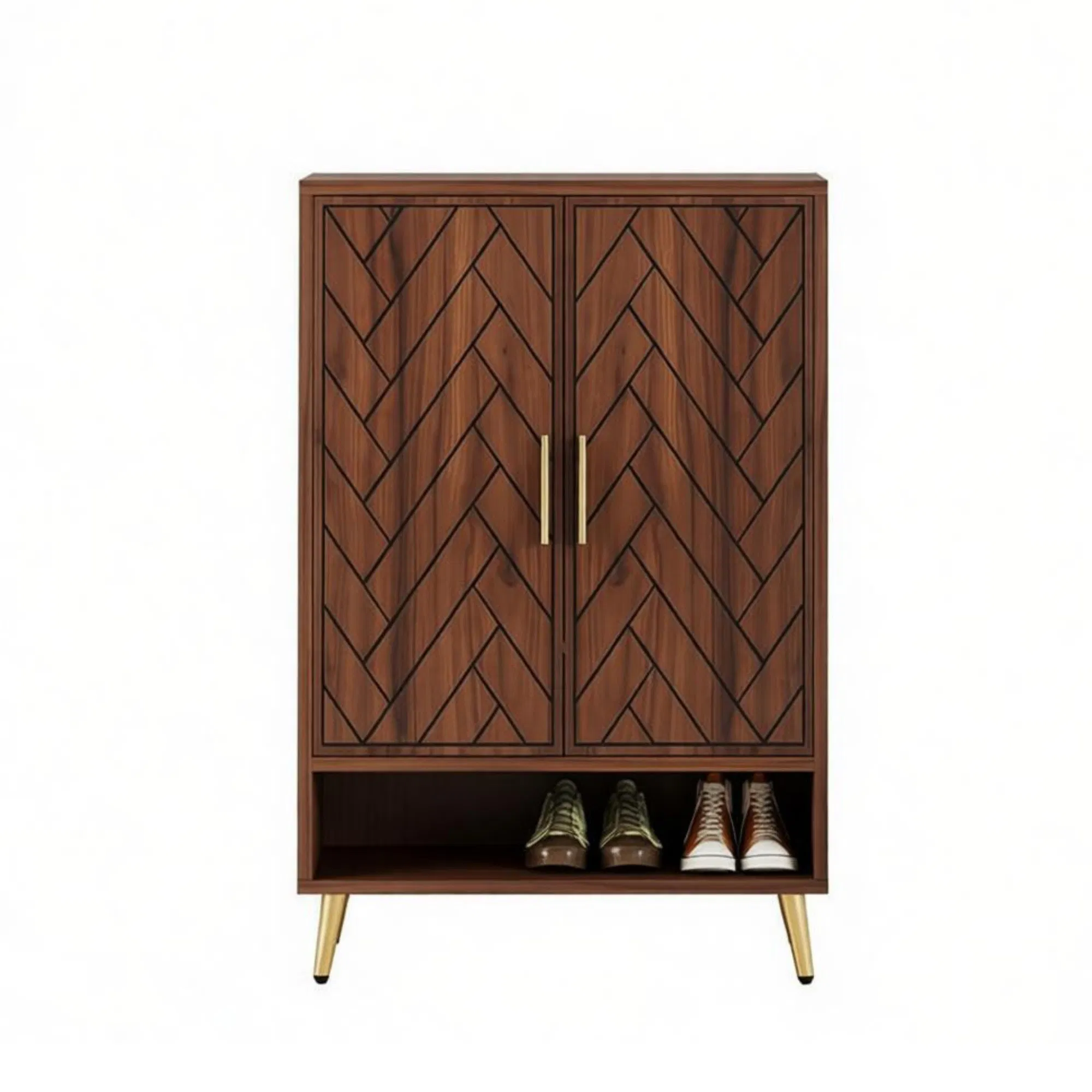 Walnut Shoe Storage Cabinet
