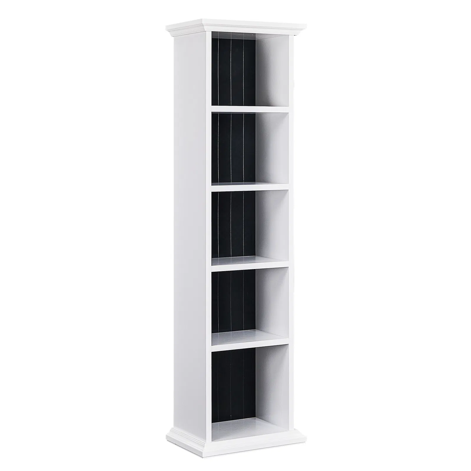 5-Tier Duplex Bookcase MDF Painted Item Display Rack 20*12.99*70.87in White Cabinet with Black Inner Back… image 3