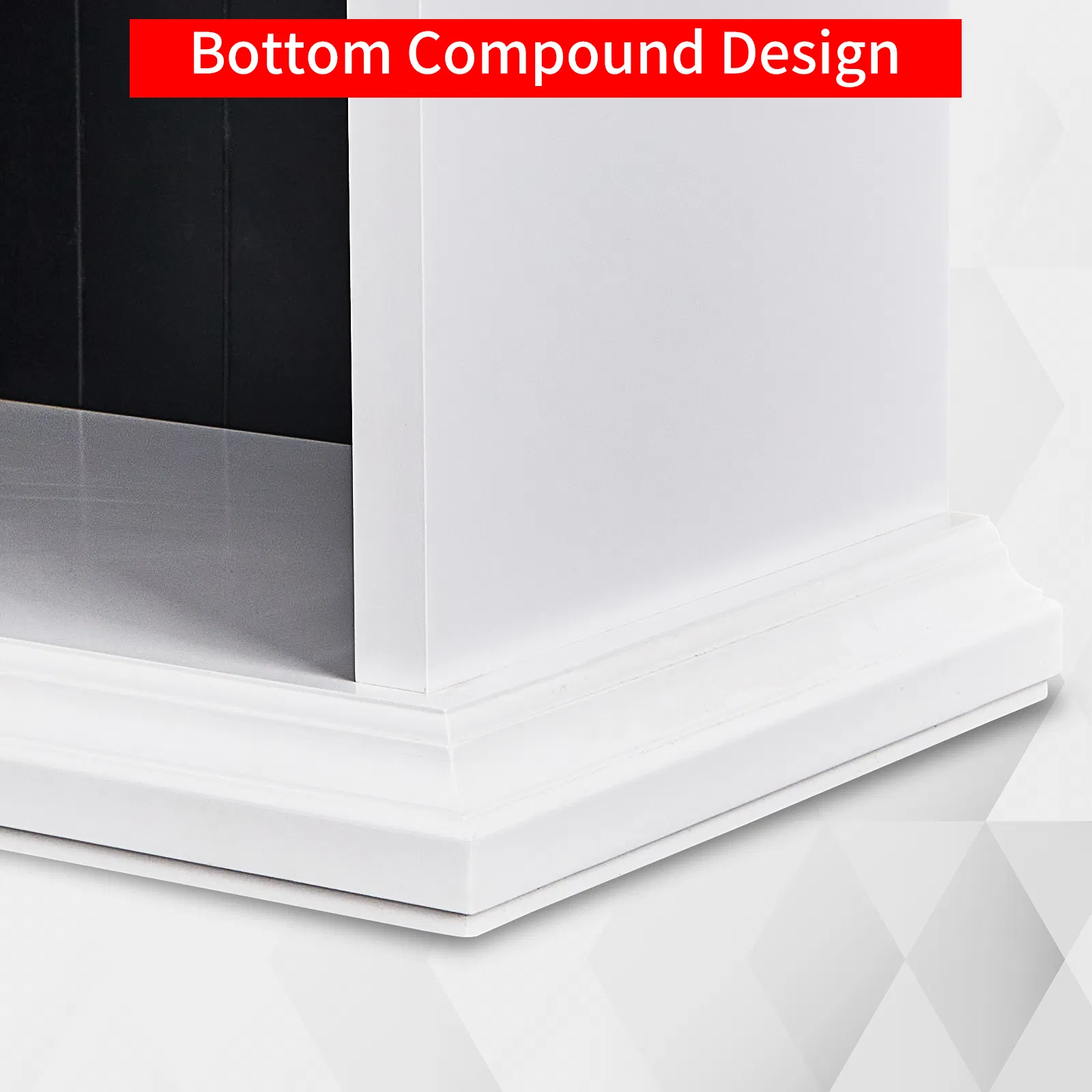 5-Tier Duplex Bookcase MDF Painted Item Display Rack 20*12.99*70.87in White Cabinet with Black Inner Back… image 8