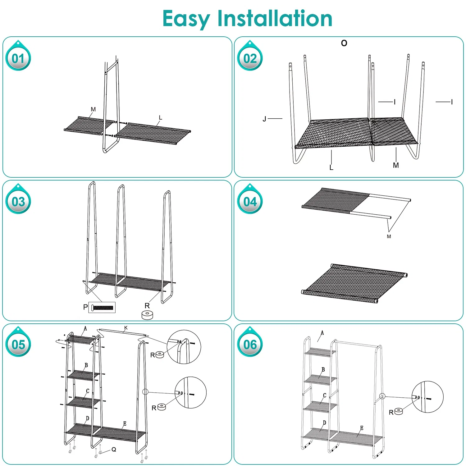 Metal Garment Hanging Rack, picture 4 of 5